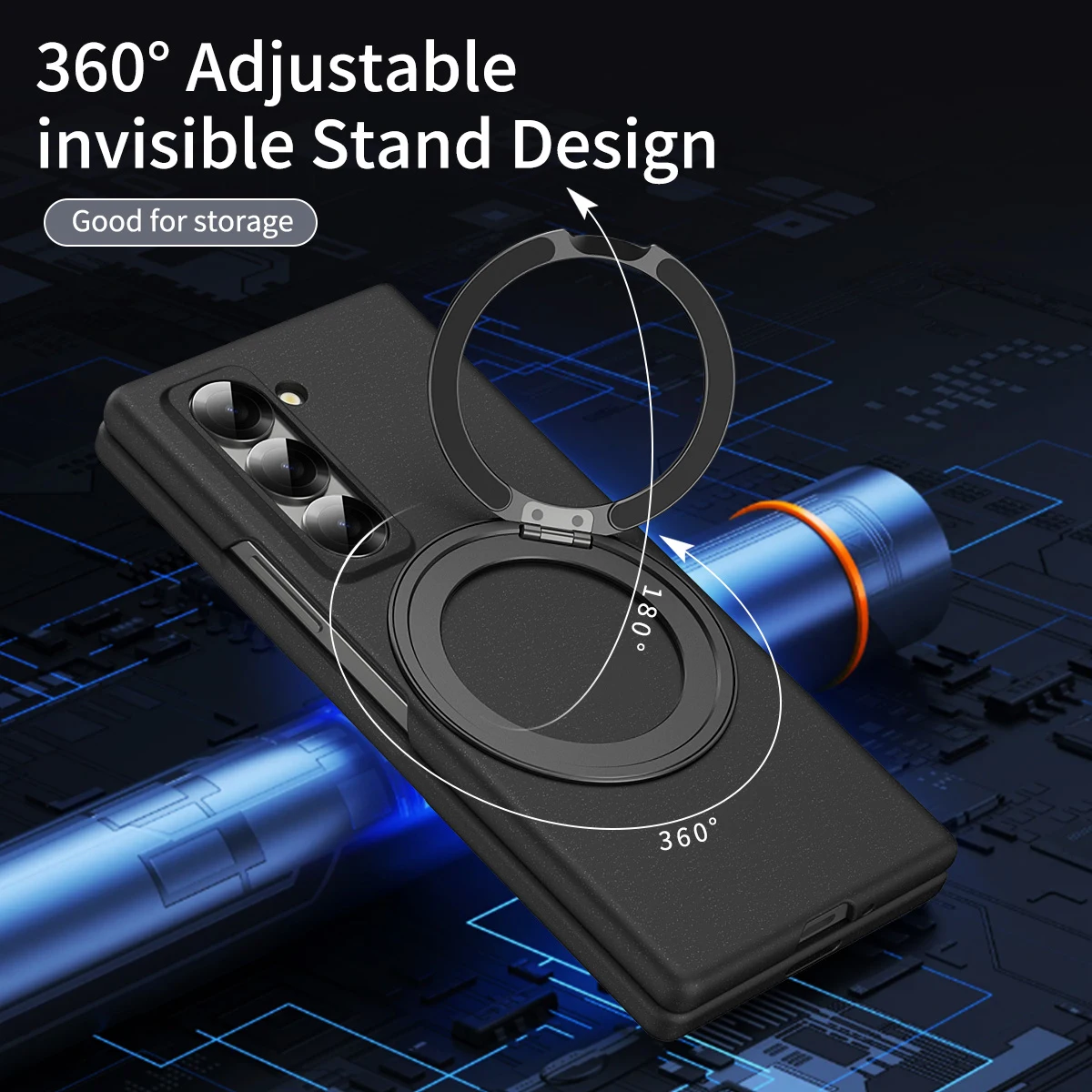 Matte Anti-Scratch Magsafe Case For Samsung Galaxy Z Fold SE 6 5 4 3 FoldSE W25 Metal 360 Ring Holder Bracket Hard PC Thin Cover - Image 3