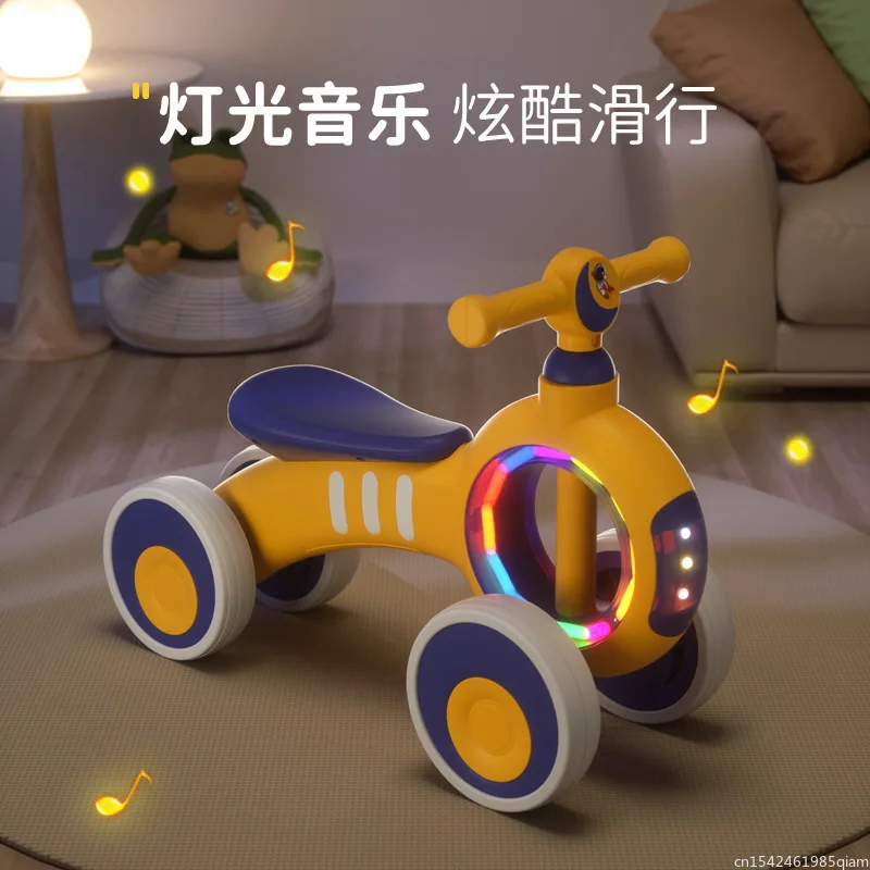 Cycling City Children\'s Balance Car 1-3 Years Old Children\'s Sliding Walker Baby Toy Car With Light And Music Children\'s Scooter