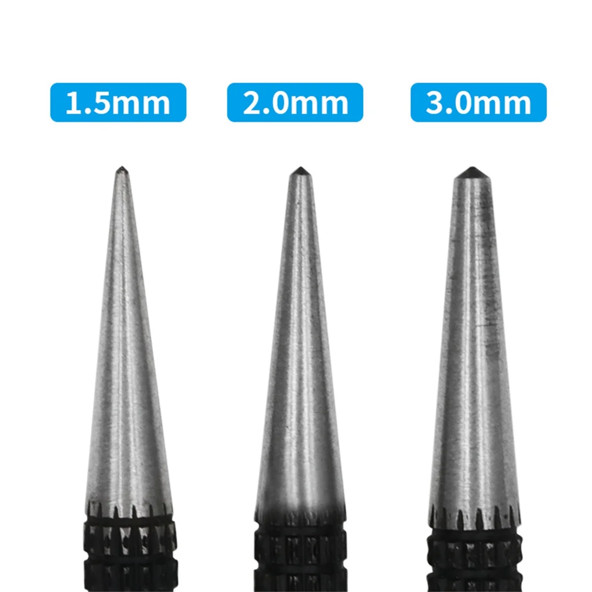 3Pc Center Punch Positionering Ponsboring Fixer Zwart Cilindrische Nail Punch Pin Tool Accessoires 1.5Mm/2Mm/3Mm
