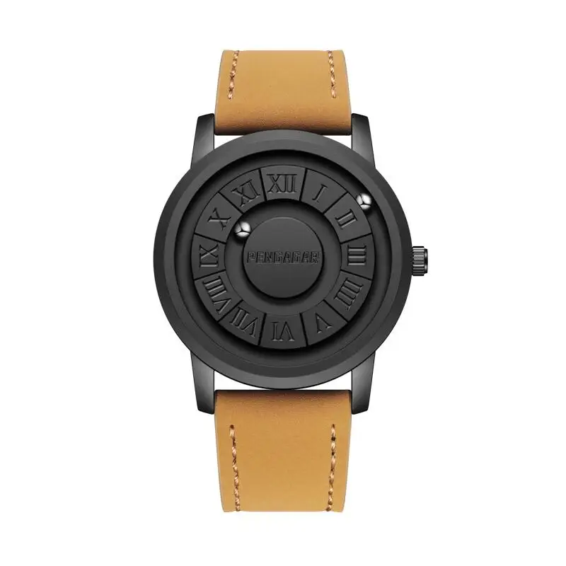 

PENGAGAR Men's Watches High quality belt Quartz Watch Creative Scrolling Pointer Magnetic Force Wrist Clock Relogio Masculino