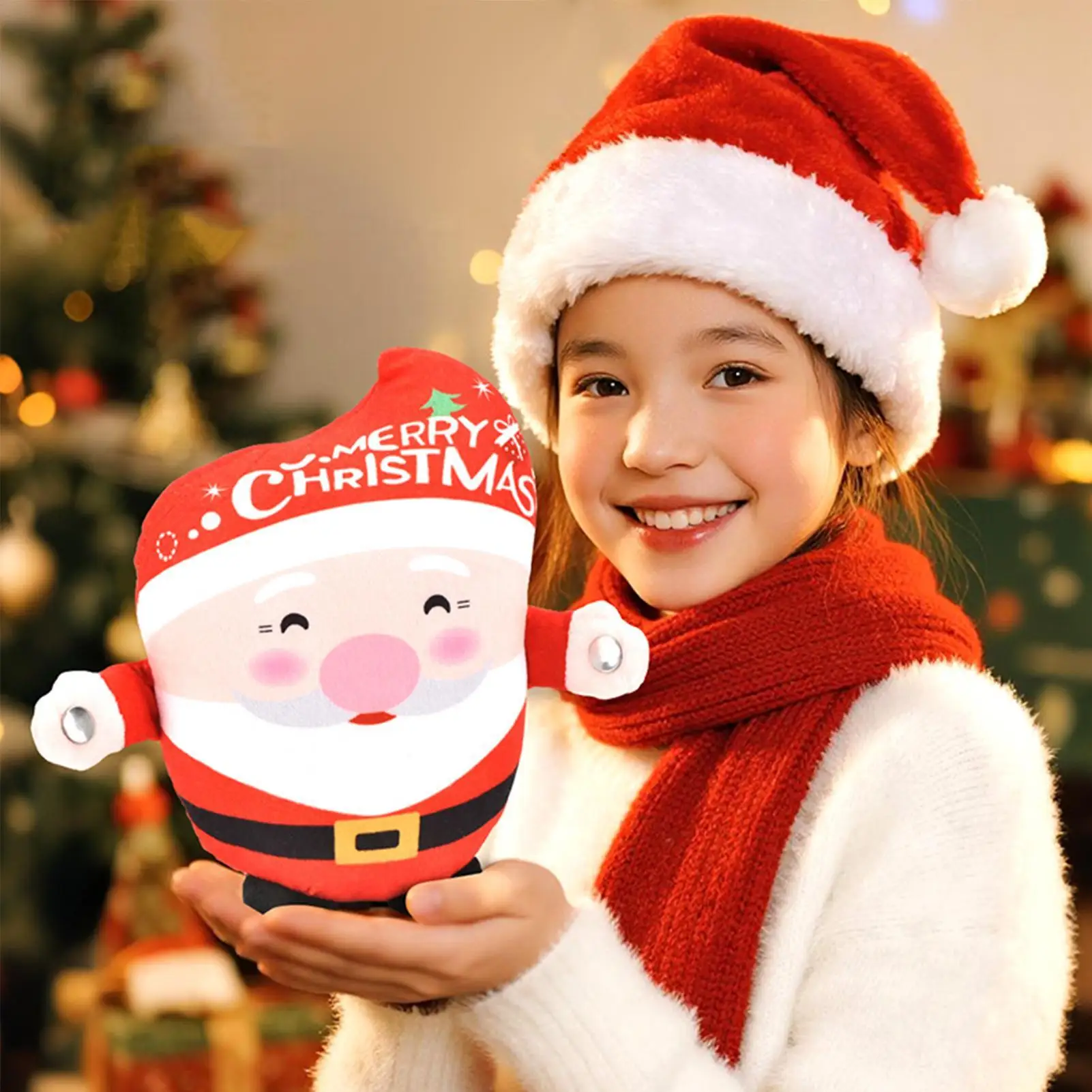 Creative Peculiar Music Rhythm Parent child Interactive Plush Doll Santa Induction Toy Cultivate Music Perception Ability