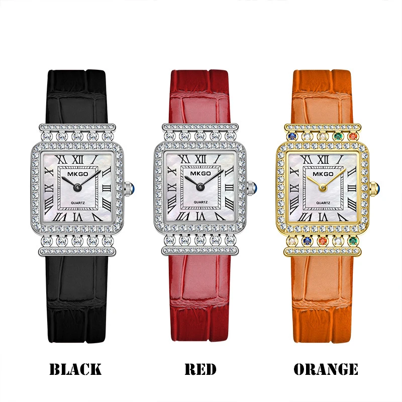 UTHAI L85 Women\'s Watches Light Luxury Crystal Fritillaria Square Roman Scale Waterproof Jewelry Diamond Female\'s Bracelet Watch