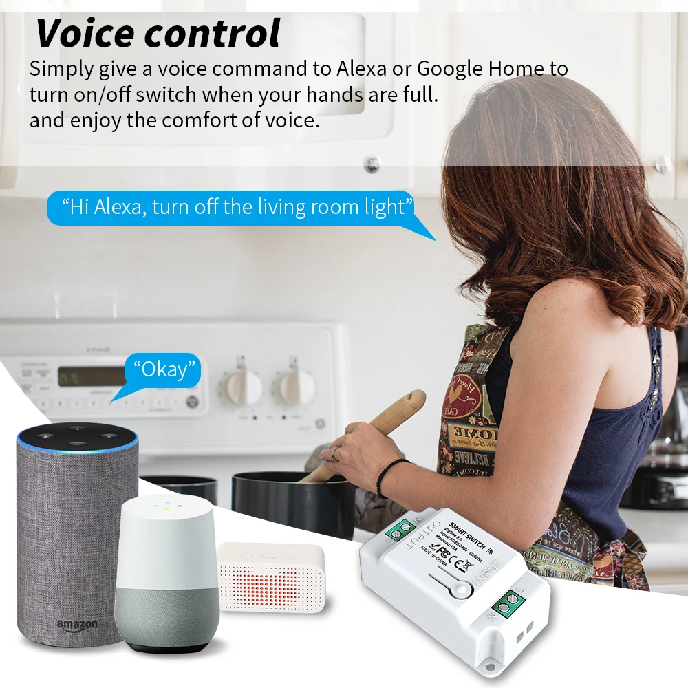 WGHINE Tuya ZigBee Wifi Smart Switch Module 10A Support 2 Way Control Dimmer Light DIY Breaker Works with Alexa Google Home