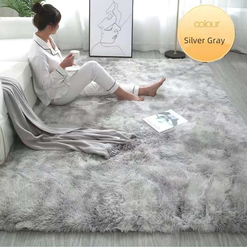 Thick Rugs For Living Room Plush Tie-Dye Carpet Bedroom Carpet Fluffy Children'S Bedside Mat Non-Slip Home Decor Soft Floor