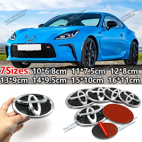 Imagen 1 del producto Emblema del capó de la cabeza delantera del coche, pegatina del maletero del parachoques trasero, insignia de estilo Toyota Hilux Prius Avensis Auris Corolla Camry