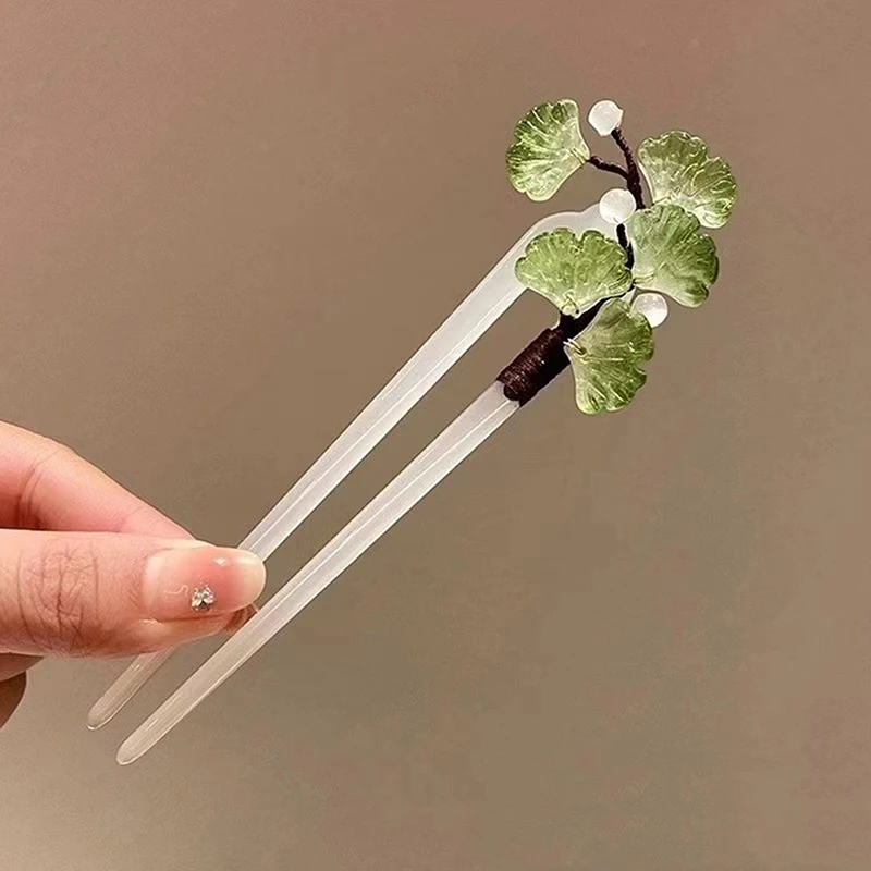 1Pc Fashion U-shaped Hairpin Acrylic Flower Hair Stick Chopsticks Chinese Hair Clips Wedding Headdress Jewelry Hair Accessories