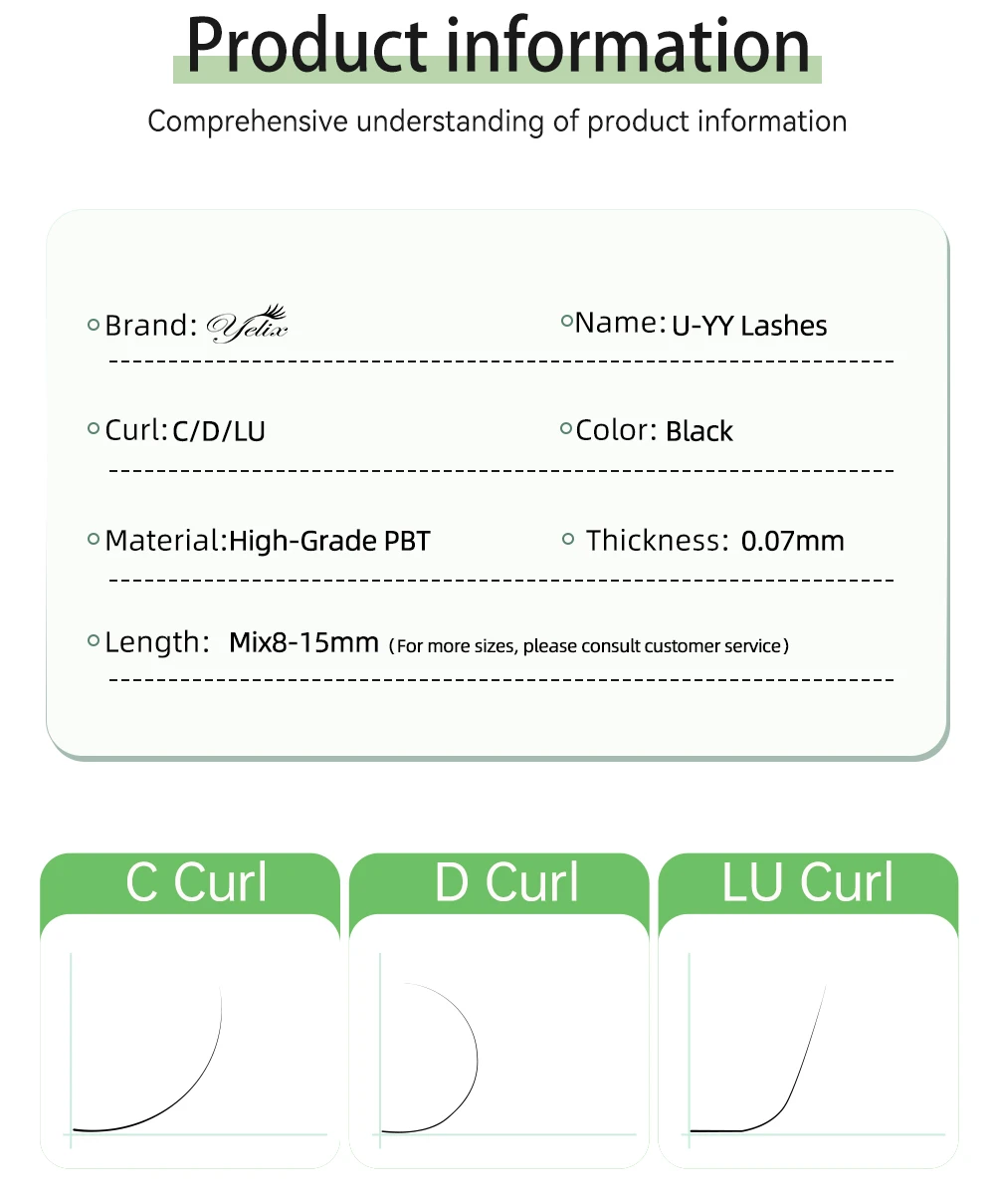 Yelix Neue U-Form YY Lashes U YY Parallele Blumen-Wimpernverlängerungen Natürliche weiche vorgefertigte Fächer Volumen-Wimpernverlängerung – Detail 10