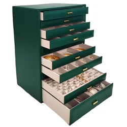 Large Jewelry Box Multilayer Earring Display Ring Holder Stand Necklace Watch Case Jewellery Organizer Accessory Storage Boxes