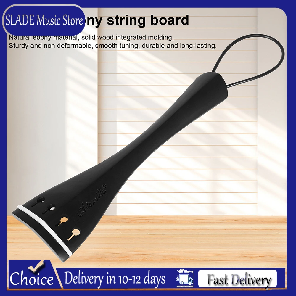

4/4 Cello Tailpiece Ebony Finish with Tailgut Complete Set Professional String Instrument for Cello Replacement Accessories