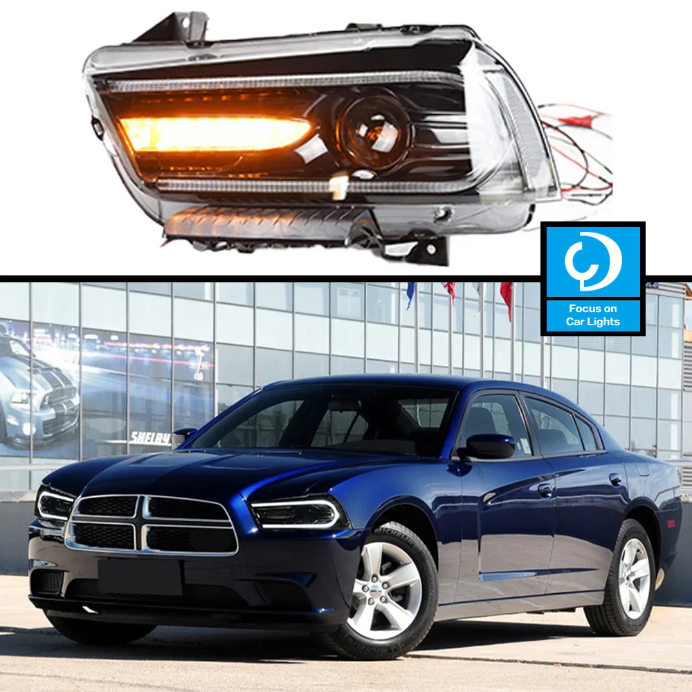 

Car Front Headlight for Dodge Charger Headlights 2011-2014 LED HeadLamp Styling Dynamic Turn Signal Lens Automotive Accessories