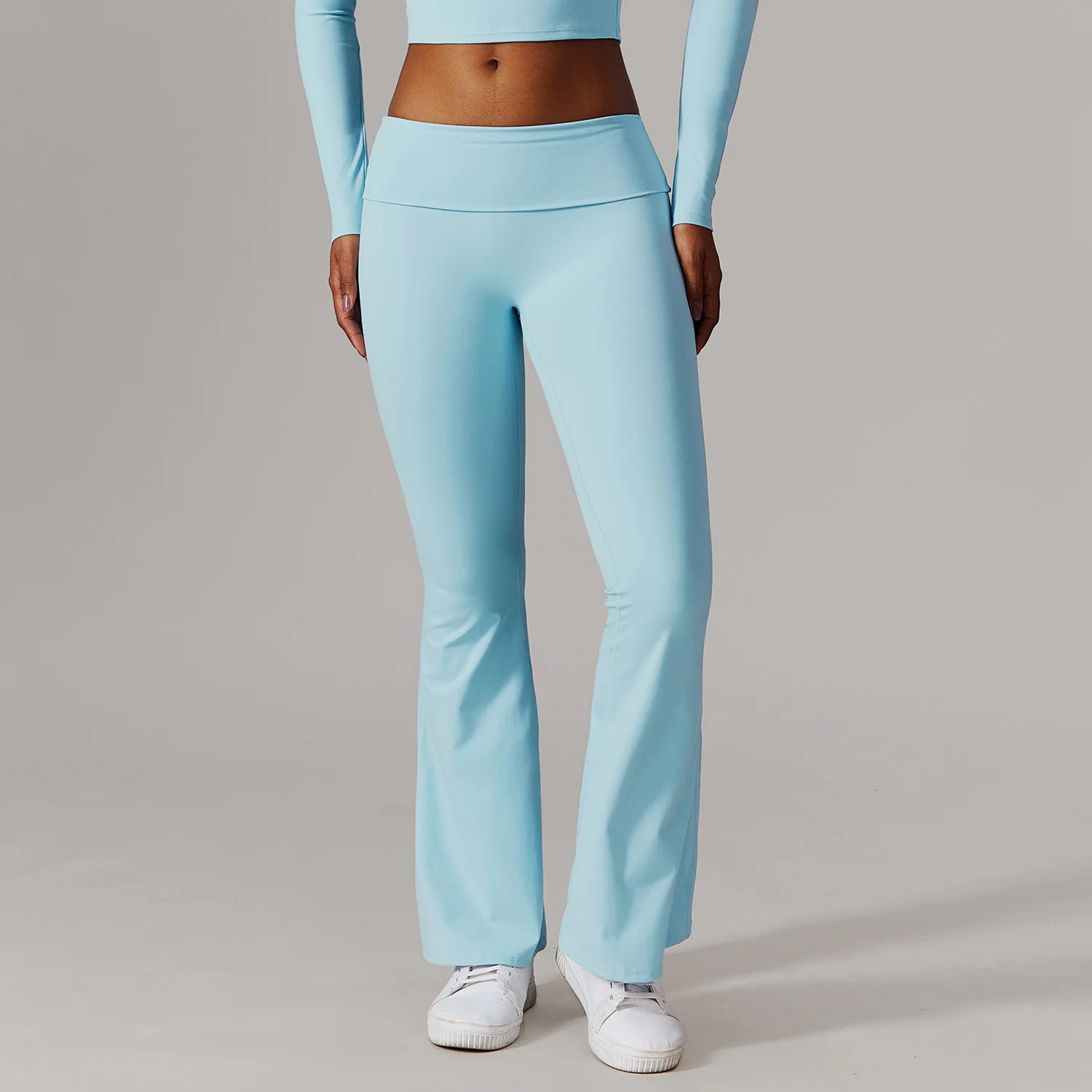 

European and American High-waisted Hip-lifting Yoga Pants Casual Tight Wide-leg Flared Pants Sports Running Fitness