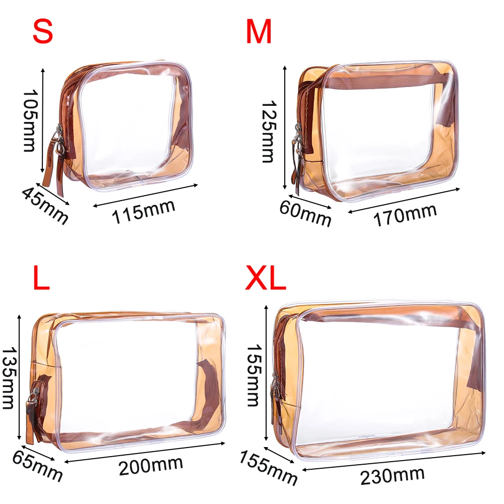 Transparent Cosmetic Bag PVC Women Zipper Clear Makeup Bags Beauty Case Travel Make Up Organizer Storage Bath Toiletry Wash Bag