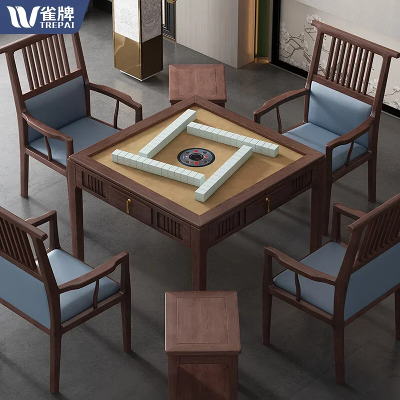 

Fairy Tale Forest Solid Wood Mahjong Machine Mute Intelligent Automatic Ash Dining Table Dual-Use Mahjong Table