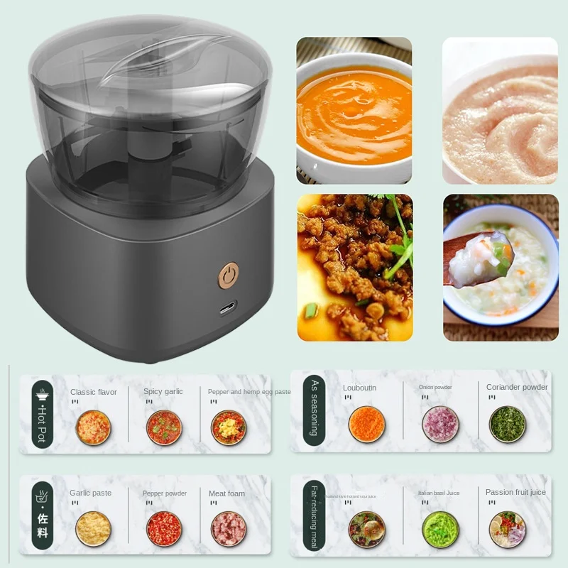 Rechargeable Mini Electric Meat Grinder 300ML Vegetable Food Chopper Automatic Kitchen Food Processor