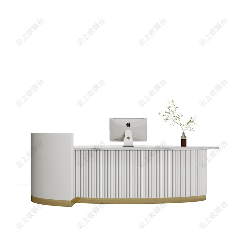 Light Luxury Reception Desk Beauty Salon Fashion Clothing Store Reception Desk Office Furniture Reception Et Table YS40CC