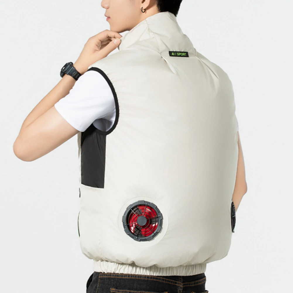 Cooling Vest Air Conditioner Clothes Breathable Sleeveless Workwear 3 Gear Wearable Cooling Fan Vest for Outdoor Hot Weather