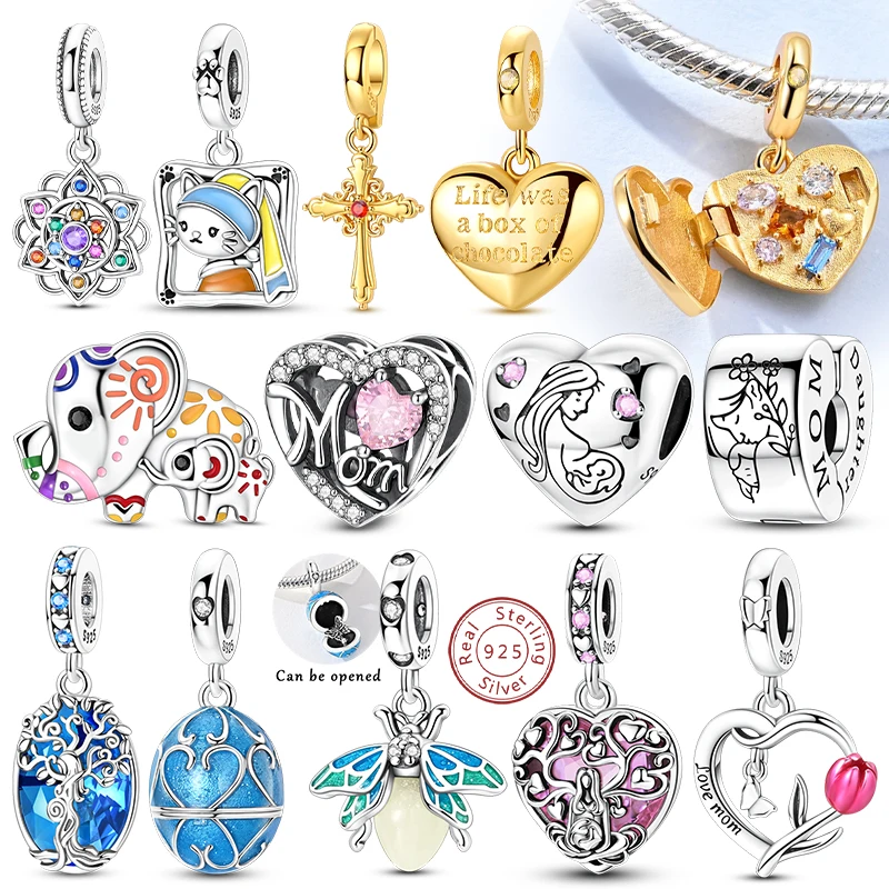 New Original 925 Sterling Silver Charms Beads Pendant Love Family Friendship Egg Charms Fit Bracelet DIY Women Man Jewelry Gift