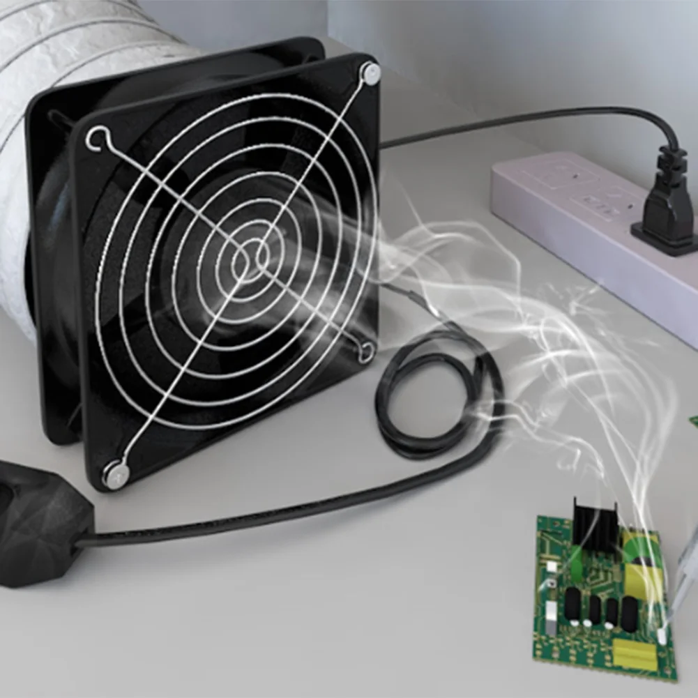 120mm Exhaust Fan DIY Welding Fan DIY Welding Ventilation 200CFM Airflow 220V To 12V2A Power Supply ABS+ Metal Material