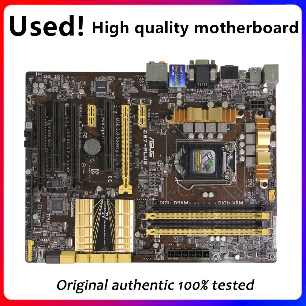 

For Asus Z87-PLUS Desktop Motherboard Z87 Z87M LGA 1150 For Core i7 i5 i3 DDR3 SATA3 USB3.0 Original Used Mainboard