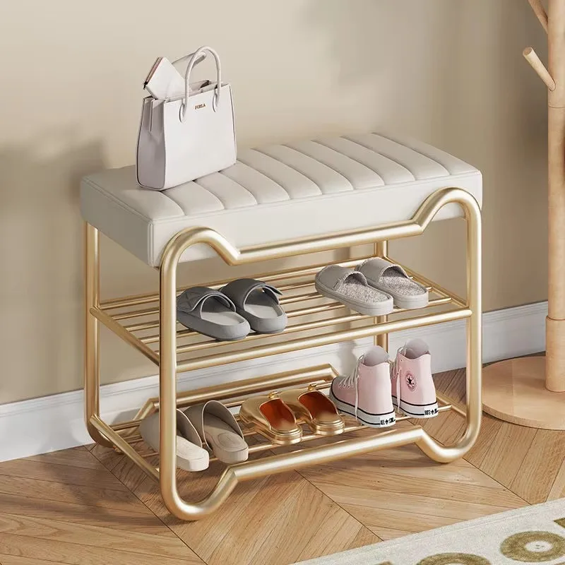 

Nordic modern luxury shoe changing stool for household wearing shoes can sit on shoe rack minimalist entering door chair