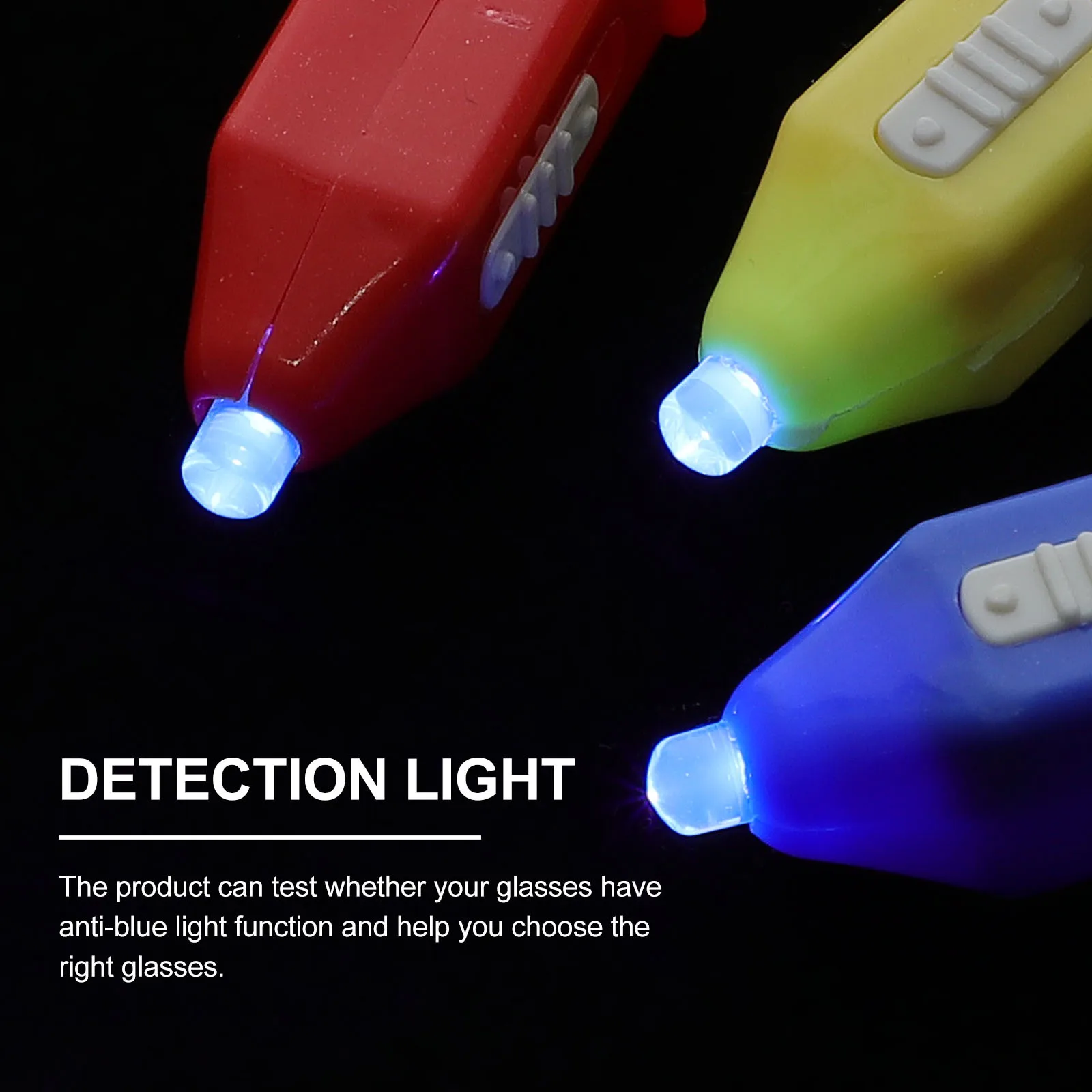 4 pezzi lampada per test anti luce blu occhiali in plastica luce di rilevamento per il monitoraggio della protezione degli occhi dello schermo del computer