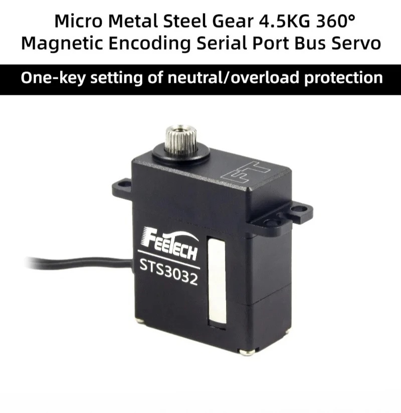 Feetech 6V 4.5KG Encoder magnetico da 360 gradi di piccole dimensioni Micro singolo albero Servo Feedback Quadrotor Robot PTZ Camera STS3032