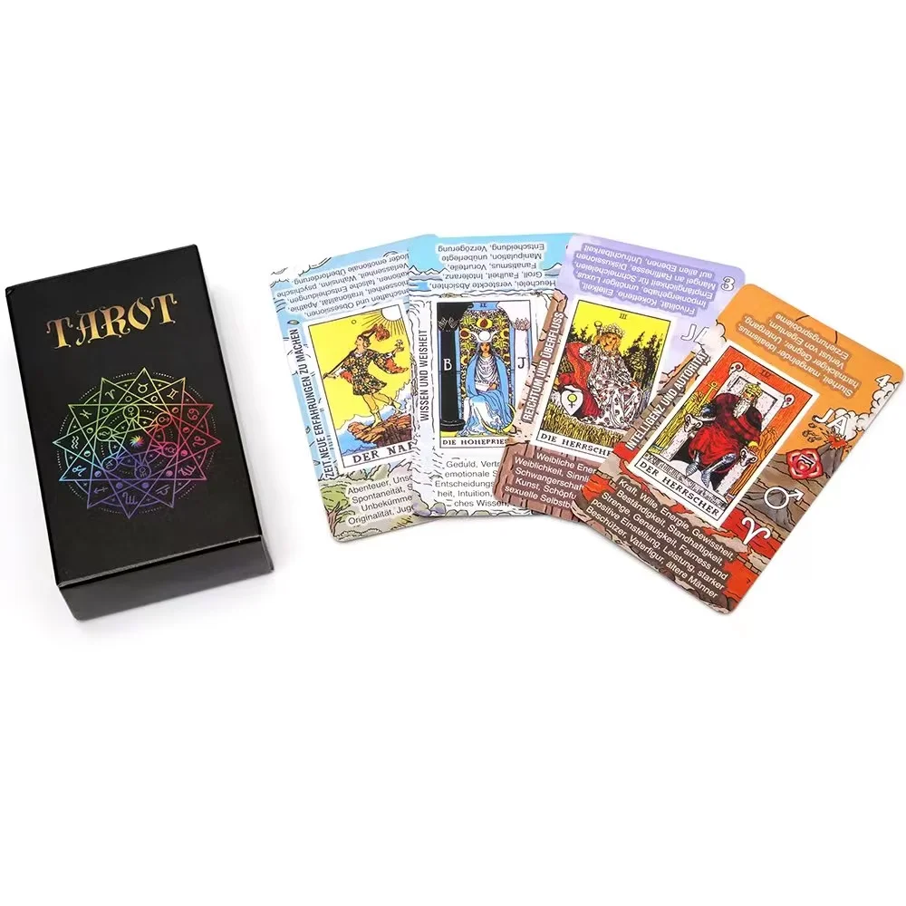 Deutsch Tarot Cards German Tarot Deck Playing Games Fate Divination Game Board Game with Paper instruction Family Party Game