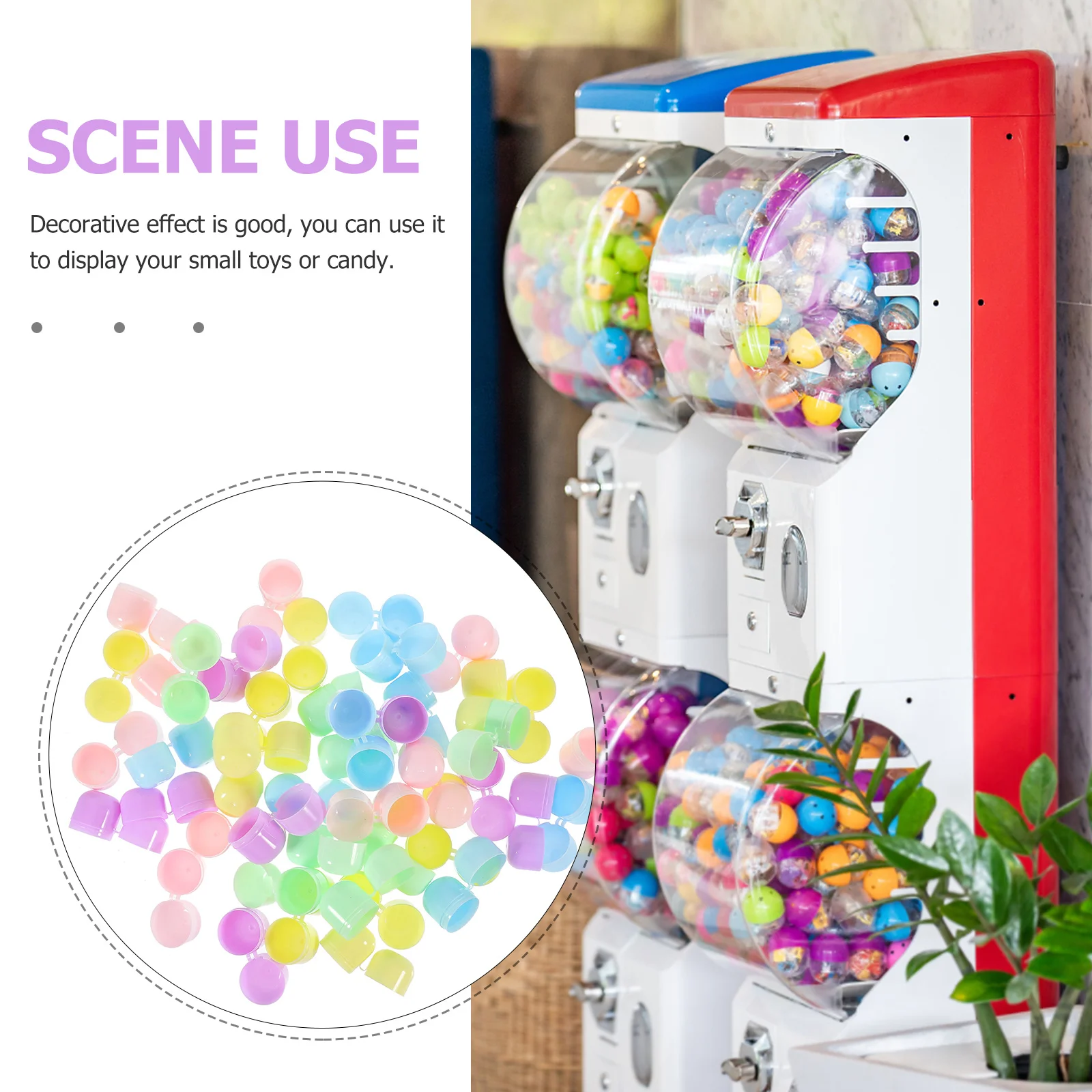 

50pcs Fillable Plastic Balls For Candy Gift Packaging Storage Container Party Favors Easter Reusable