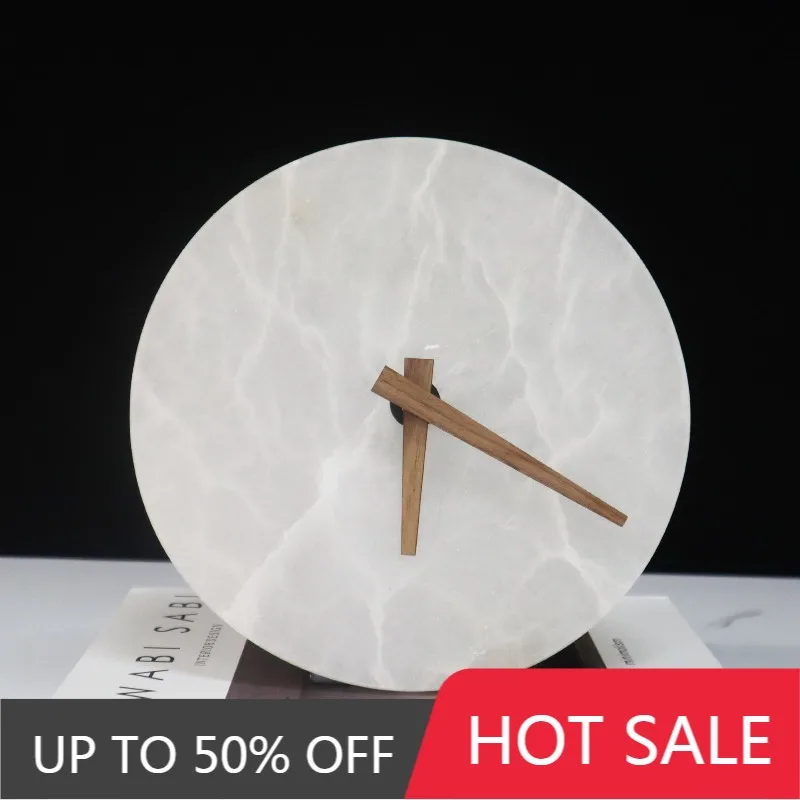 Marble Table Clock Decorative Tabletop Clocks Luxury Silent Desk Watch Modern Living Room Desktop Watches Table Decorations