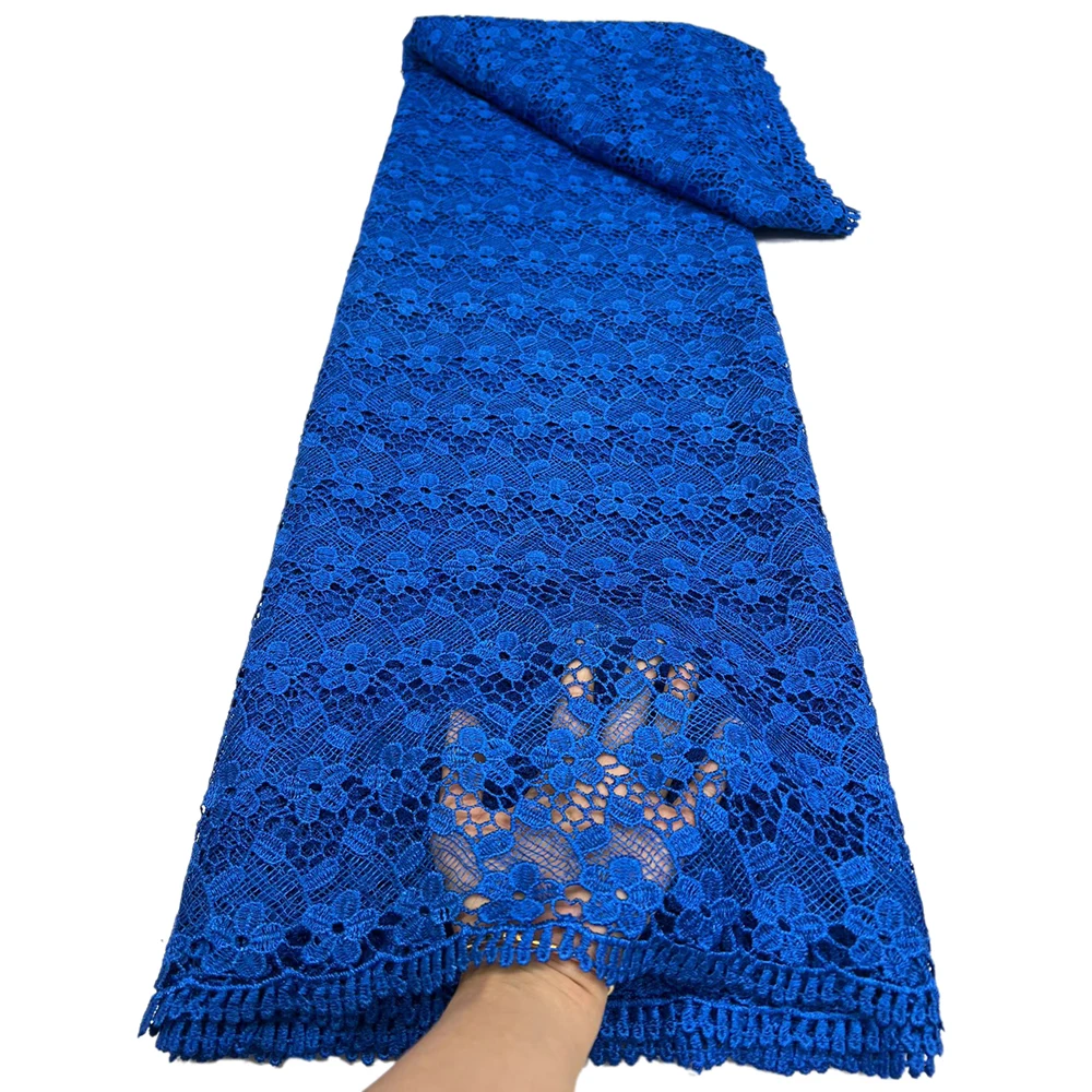 

African Milk Silk Cord Lace Fabric 2025 High Quality Lace Water Soluble Nigerian Guipure Cord Laces For Wedding Party Dresses