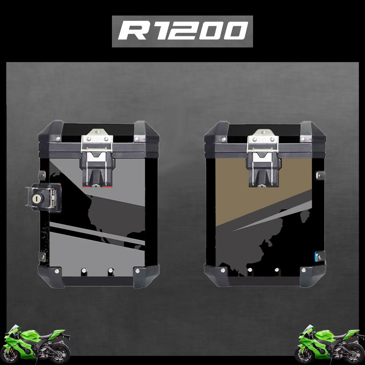 Motorcycle Stickers For BMW R1200GS R1200 GS 2004-2023 2022 2021 ADV Decorative Alloy Box Sticker Decal Set aluminium pannier