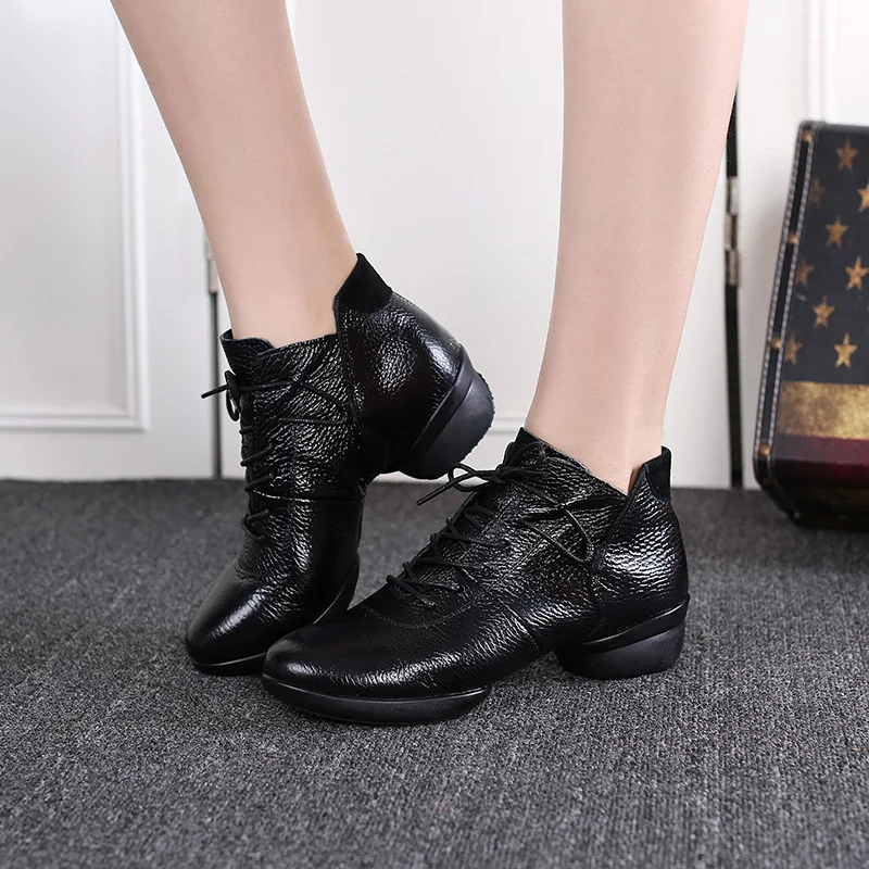 

Fitness Sports Shoes Pure Natural Leather Modern Square Dancing Shoes Woman Soft Bottom Breathes Dancing Shoes Sneaker Ballroom