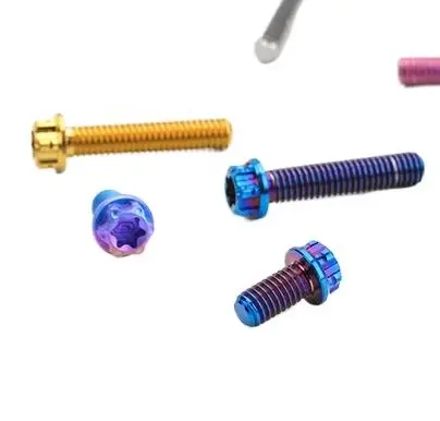 M10 p1.25mm x 10-120mmGolden/Blue/Black/Green/CandayPurple TC4 GR5 Titanium Alloy A3 Torx 50 Head Bolts Motocycle DIY