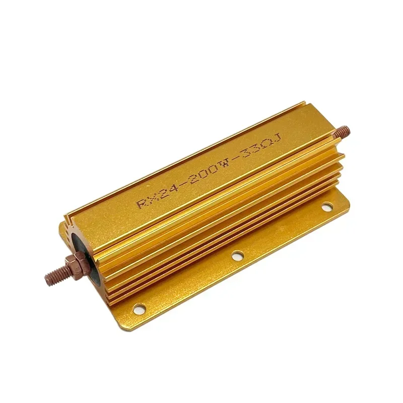 1 قطعة RX24G-200W 300 واط 500 واط الذهب الألومنيوم المقاوم 1R 2R 3R 4R 5R 10R 100R اليورو 1 كيلو