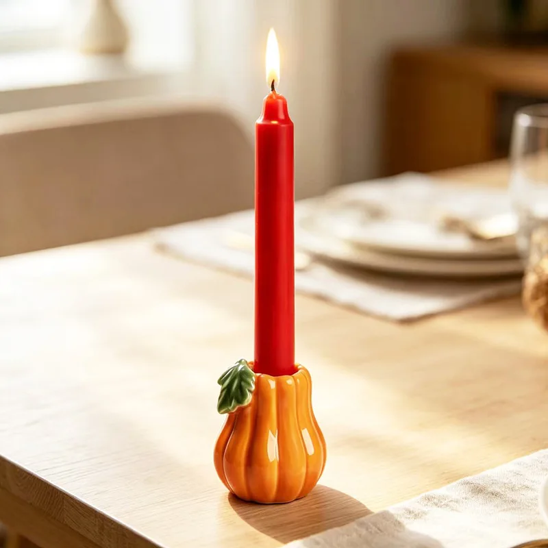 Halloween Pumpkin Ceramic Candle Holder Aroma Candle Lamp Desktop Ornament Luxury Feel Home Festival Party Decoration Gift