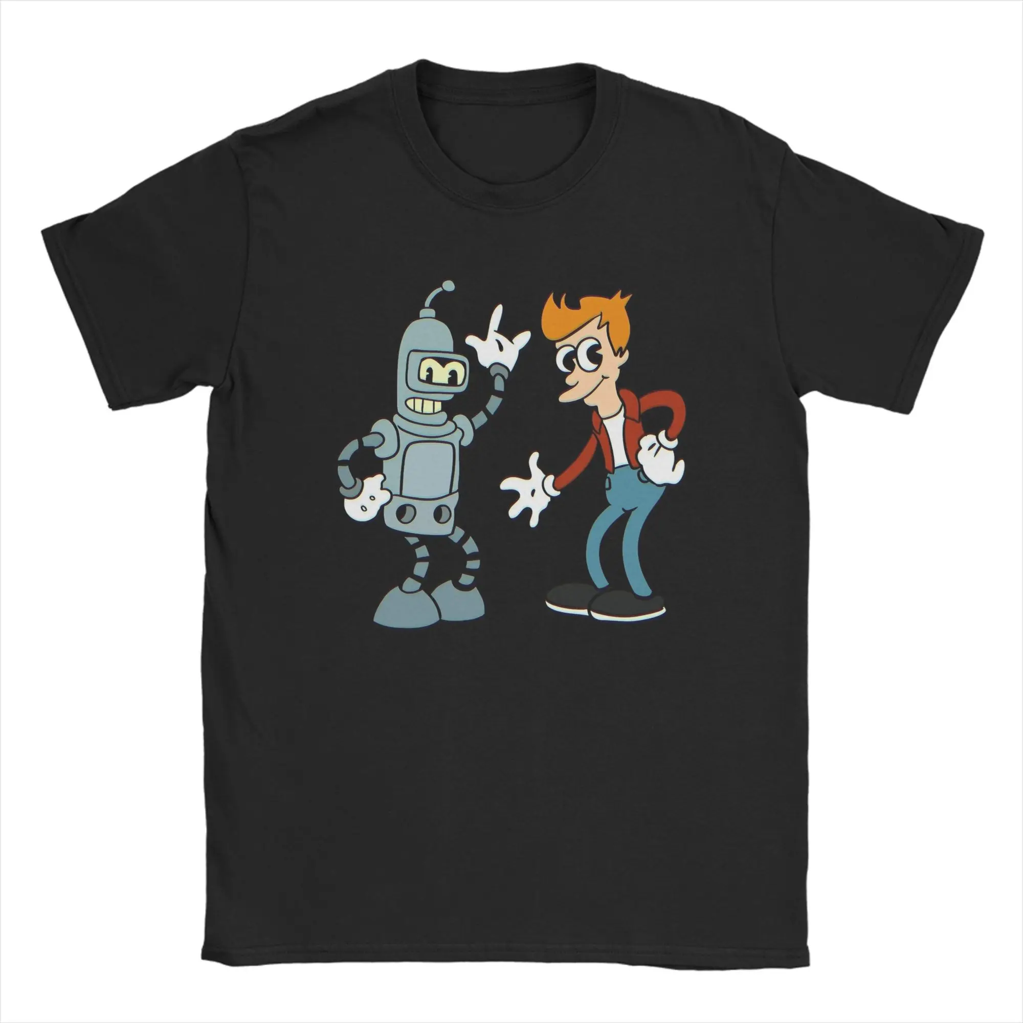 Crazy B-Bender F-Futuramas T-Shirt for Men Round Collar Cotton T Shirts AND FRY  Short Sleeve Tees 6XL Tops