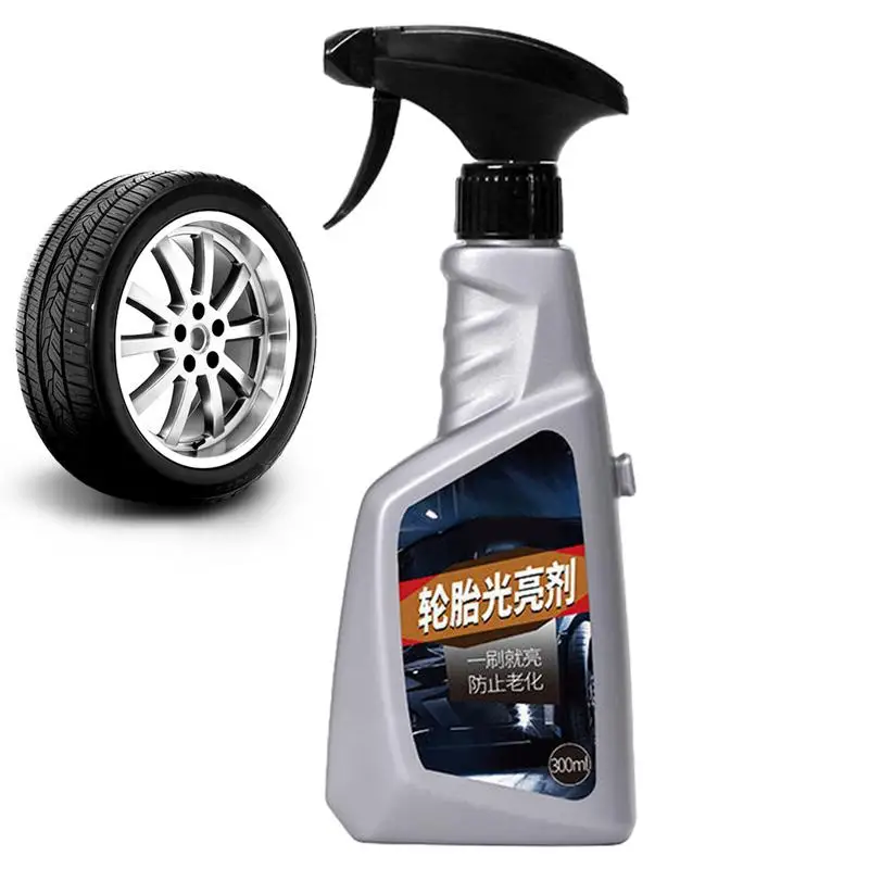 Tire Dressing Water-Resistant Tire Shine Spray 300ml Car Tire Coating Shine For High Gloss Shine Waterproof Sun Resistant Black