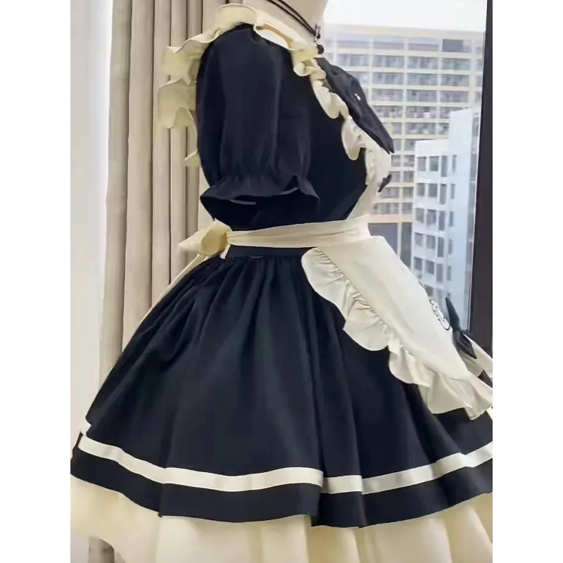 Japanese Cute Lolita Soft Girl Maid Outfit Cos Suit Bow Dog Short Maid Lolita Sweet Suit  Goth Lolita Lolita Skirt for Girl