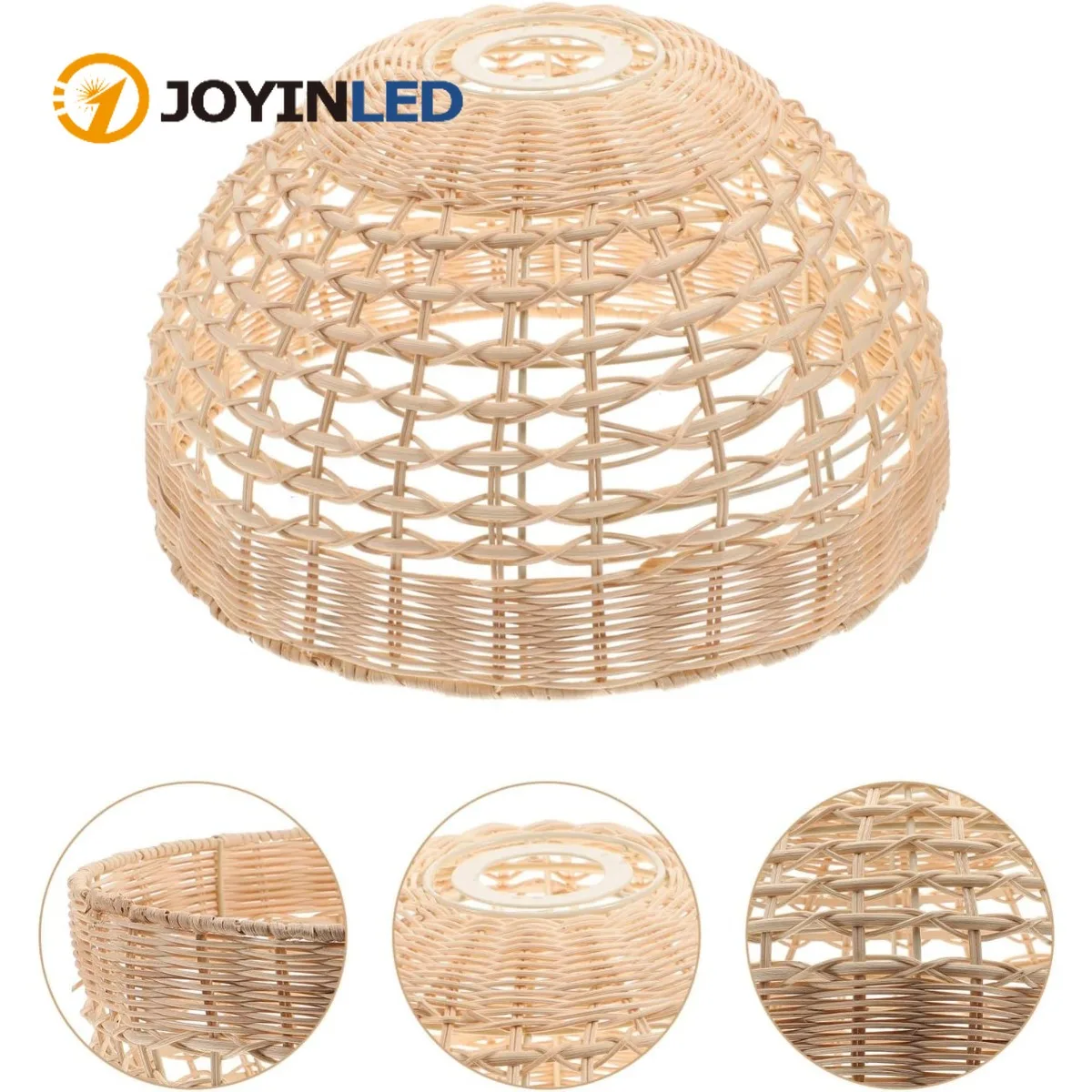 

D28-H16cm Beige Rattan Pendant Lamp Shade E26/E27 Chandeliers Light Fixture for Bedroom Decor Pendant Lights Cover Ceiling Lamps