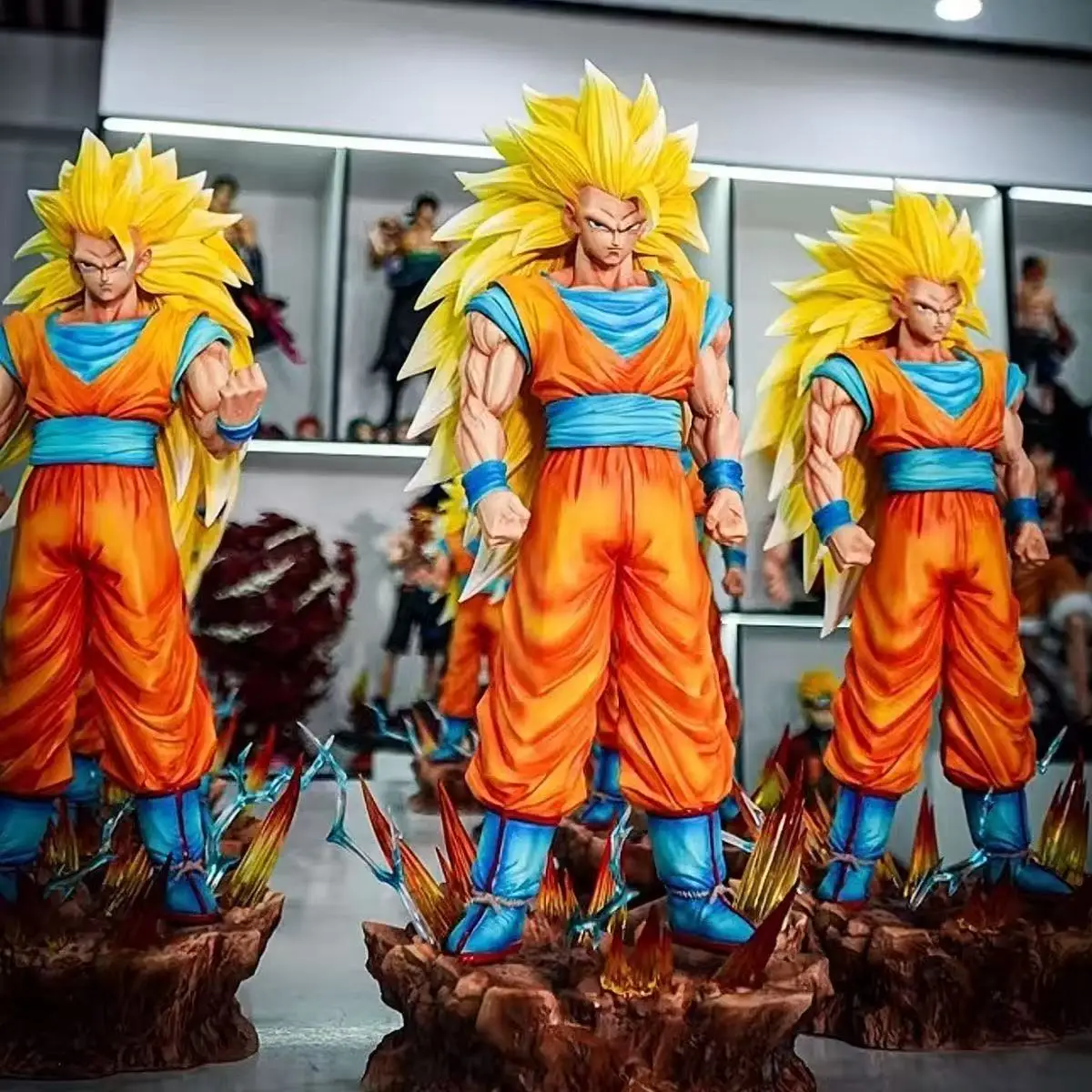

35cm/13.78inch Dragon Ball Z Son Goku Ssj3 Figure LED base Super Saiyan 3 Goku Pvc Action Figures Collection Model Toys Gifts