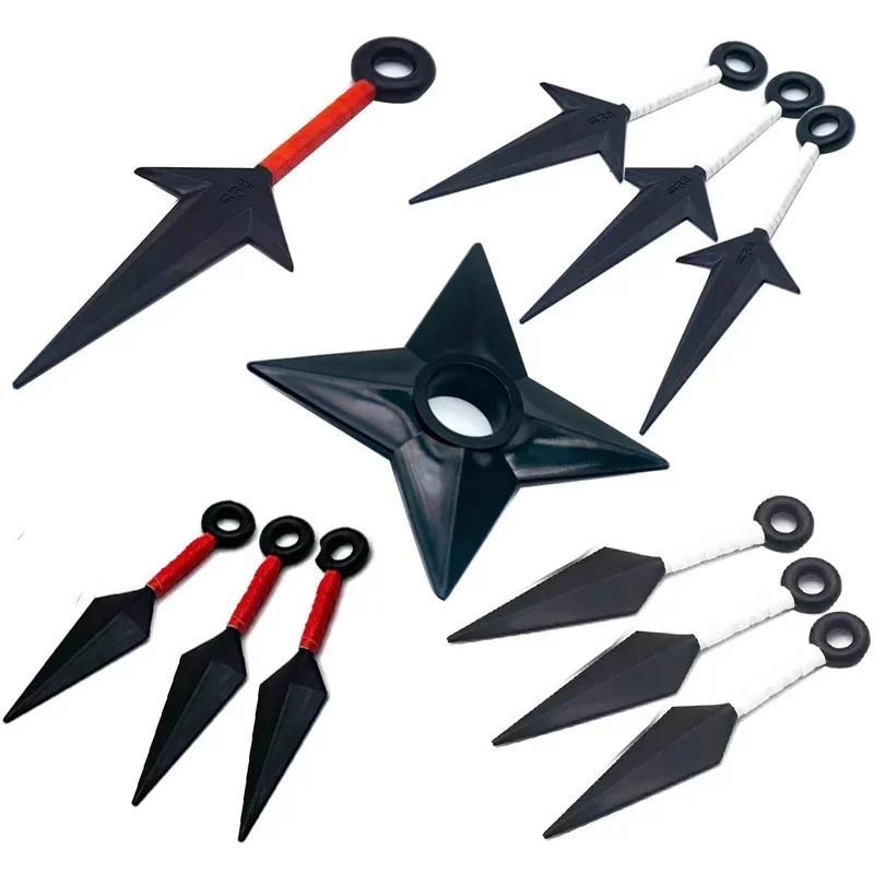 Anime Naruto Ring Necklace Kunai Headband Cosplay Props Children\'s Boys Weapon Models Toy Knives Collectibles Boys Gifts