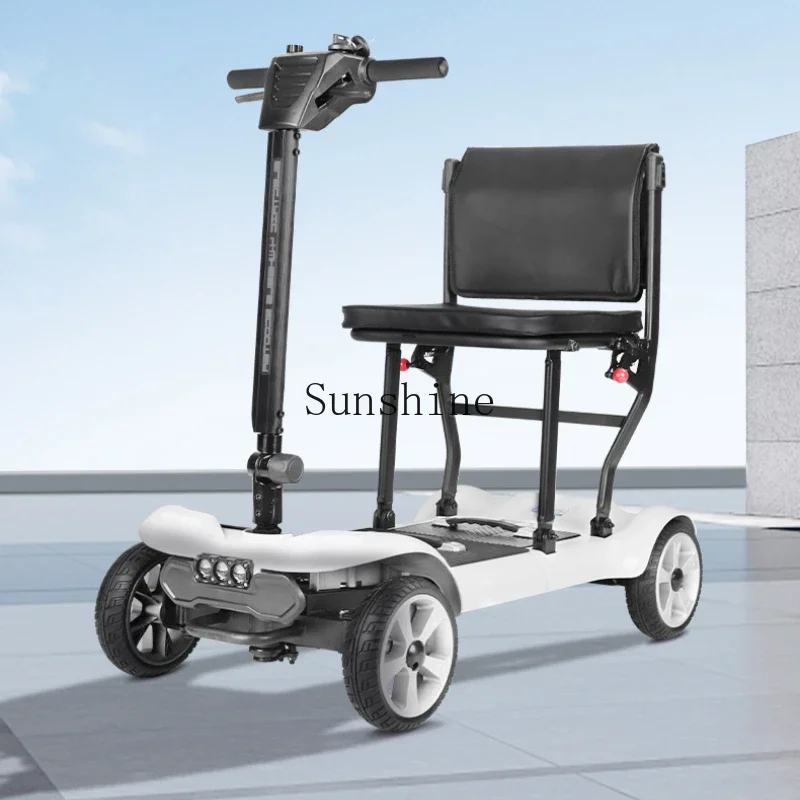 

Elderly scooter folding lightweight four-wheel electric small tourism disabled help simple