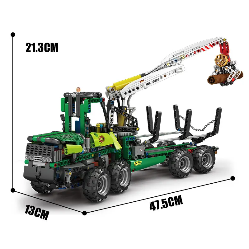 Mal King 19006 Technische Bouwstenen De App Pneumatische Bosmachine Vrachtwagen MOC-32456 Modelspeelgoed Voor Kinderen Kerstcadeaus