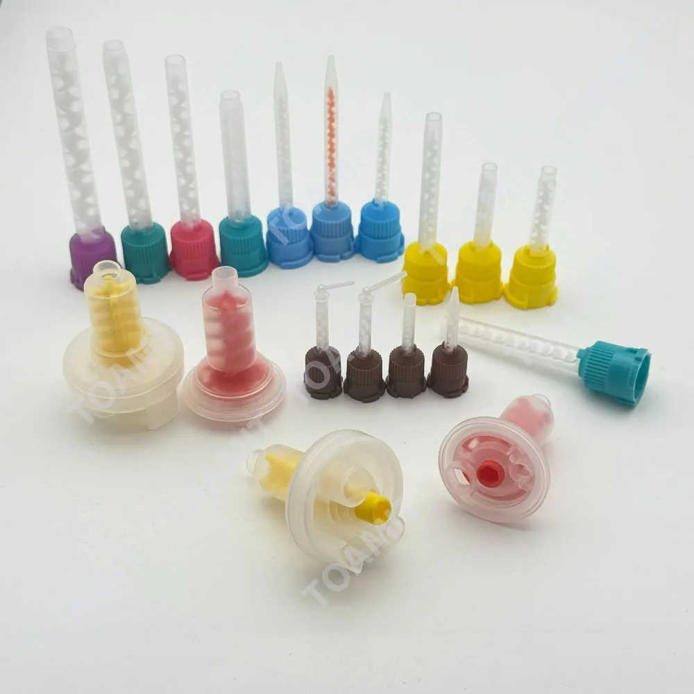 50pcs/bag Mixing Tips Dental Silicone Rubber Head Disposable Dentistry Impression Nozzles Mixied Tubes Materials Heavy Body