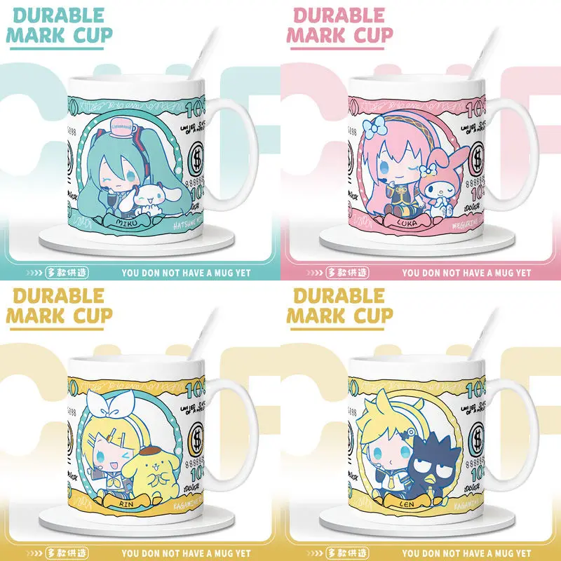 Anime Cartoon Hatsune Miku Cinnamoroll My Melody Kagamine Bell Cute Mug Coffee Cup Milk Ceramic Water Cup Girls Birthday Gift