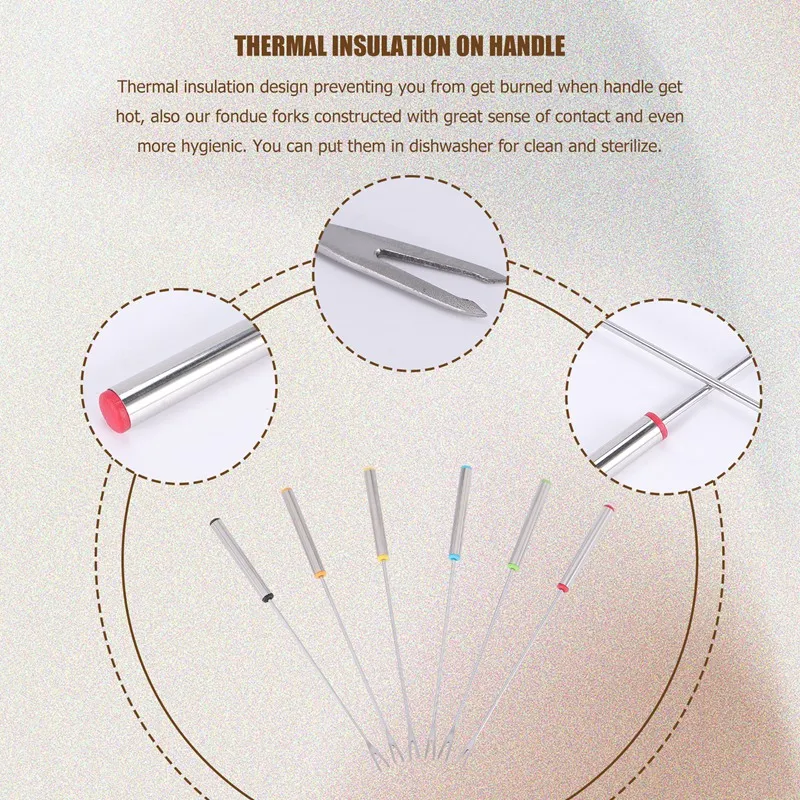Fondue Cheese Sticks Fondue Set for Maker Cheese, Stainless Steel Fondue Forks Marshmallow Roasting-A62I