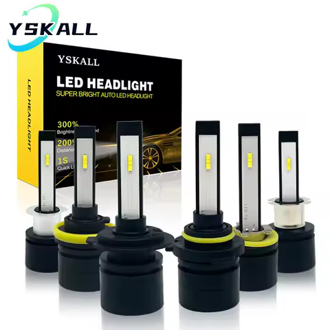 2PCS Car Headlight Super Mini Lights LED H1 H4 H3 H8 H9 H11 9005 9006 9012 3000K 6000K Auto Car Projector Light 12V LED Bulb