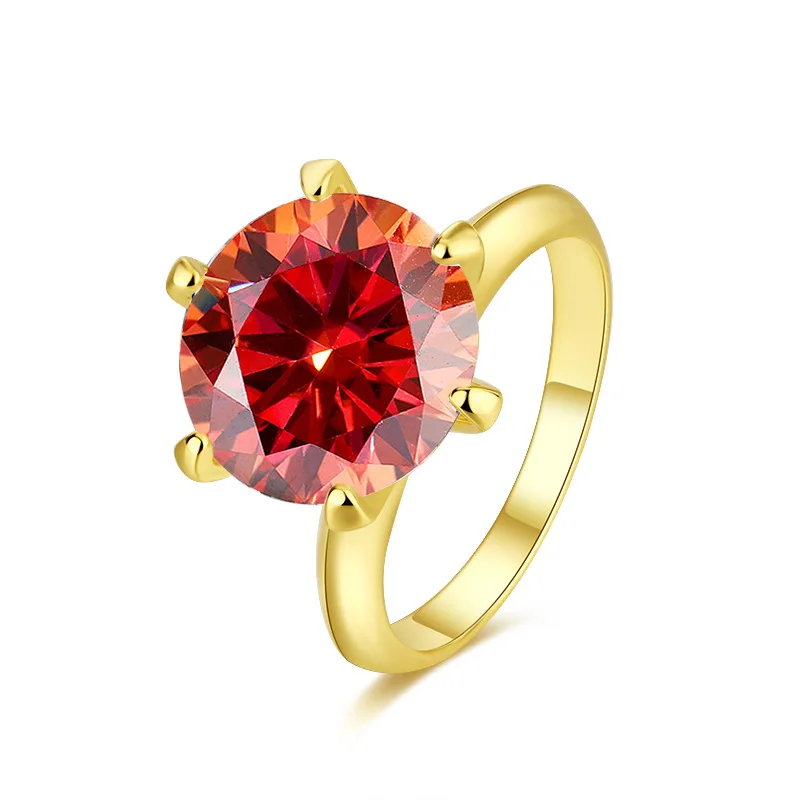 1CT 2CT 3CT 5CT Real Moissanite Diamond Gold Rings for Women s925 Sterling Silver 6 Color Moissanite Ring 5 Color Fine Jewelry