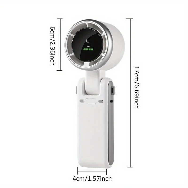 GMOX Mini Pocket Fan Foldable Portable Handheld USB Rechargeable 5 Speed Quiet Cooling Fan 3000mAh Battery Summer Essentials Kids Women