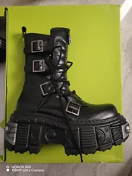 2025 Retro Spanish Motorcycle  All-Match Platform Bootie Men's and Women's Same Heavy Metal Punk Boots